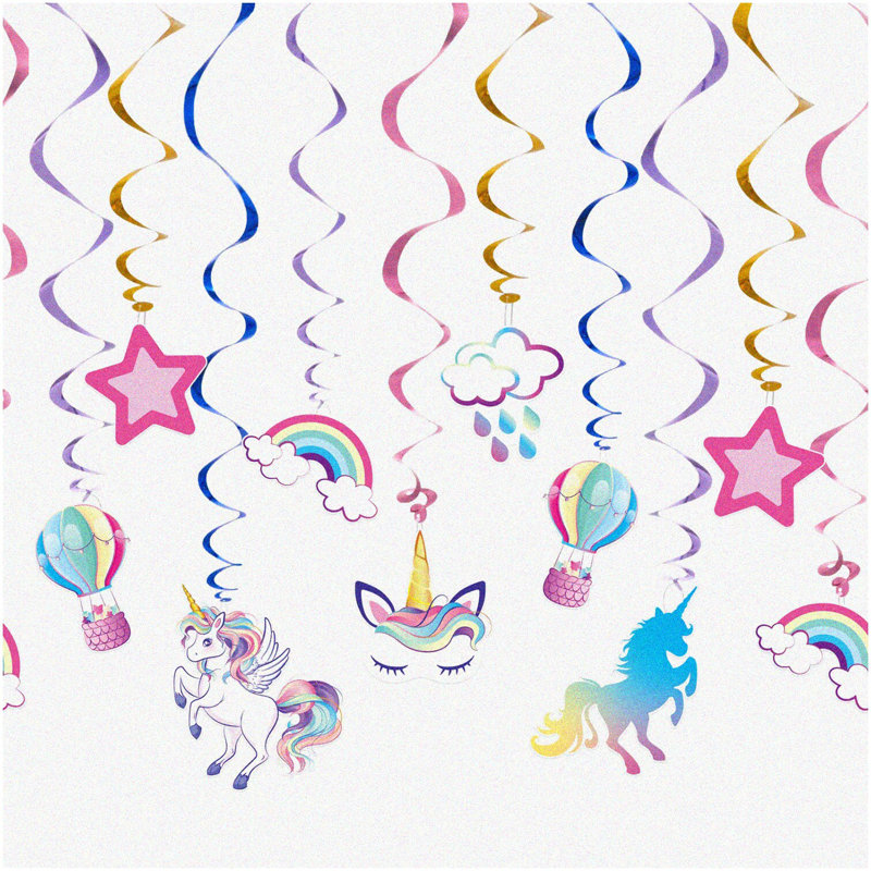 Rose Gold 75th Birthday Swirl Decorations, 10 Pack