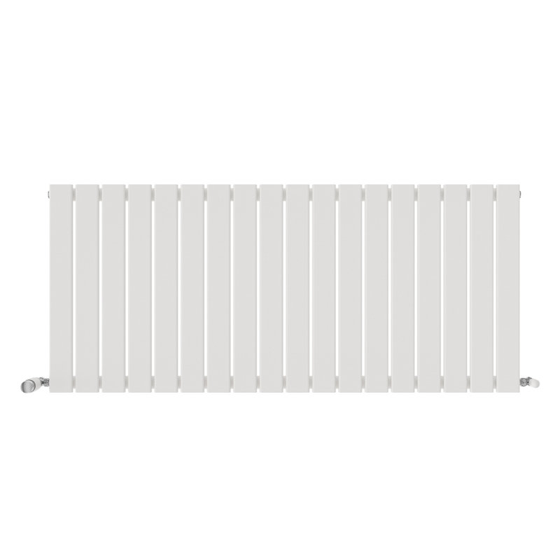 iBathUK Belgravia Horizontal Single Slim Flat Panel Radiator, White, 60cm H x 136.8cm W x 5.2cm D