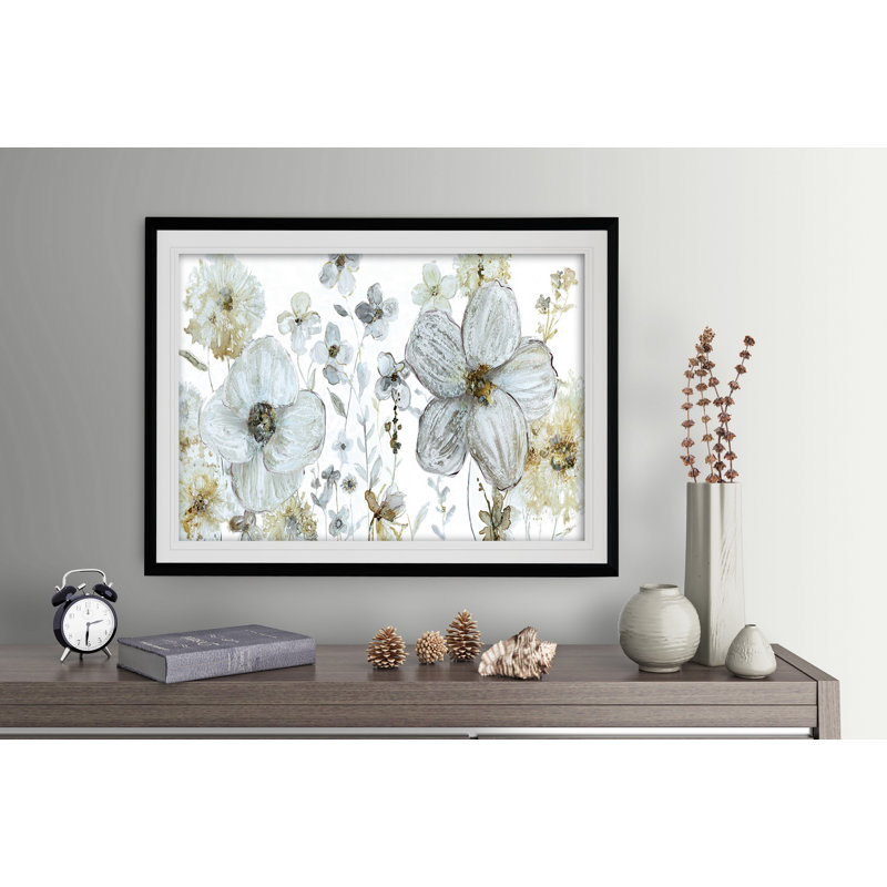 Garden Glitter III - reproduction de cadre photo, Noir, H 30 po x l 40 po x P 1,5 po