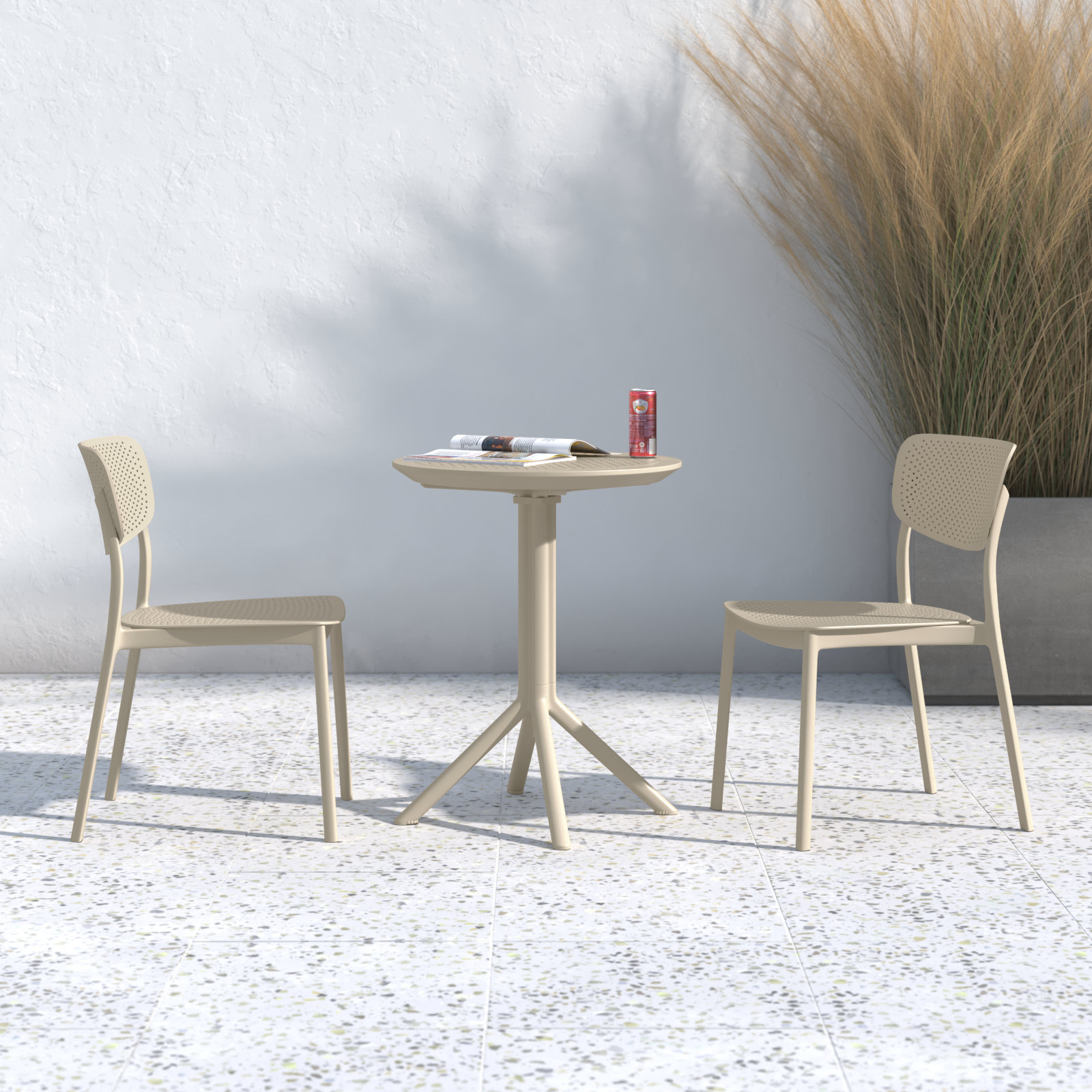 Farrah 24'' Round 2 - Person Bistro Set, Taupe