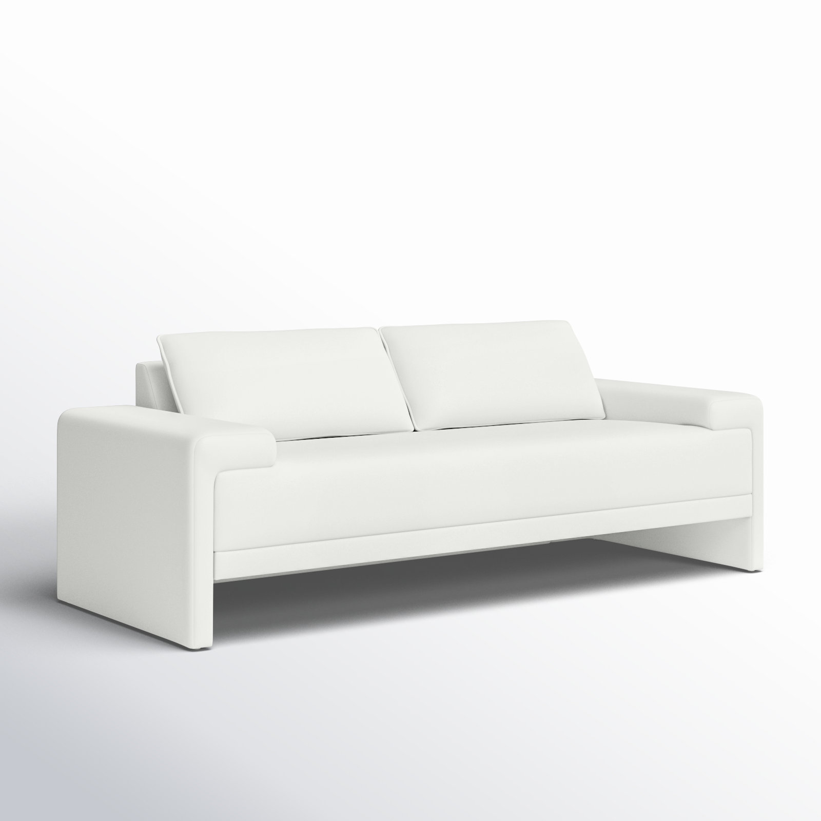 Iden Upholstered Sofa, White LiveSmart®, 32.25" H x 91" W x 37.1" D