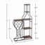 Support pour 11 bouteilles de vin - Rangement à vin autoportant à 5 niveaux avec porte-verres et tablettes suspendus, armoire de bar rustique pour la cuisine, la salle à manger et les réceptions-118759028