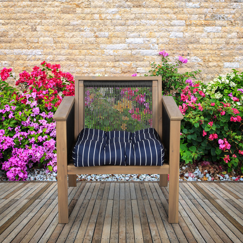 Bergholt Patio Seat Cushion, 19in. W, Classic Navy Stripe