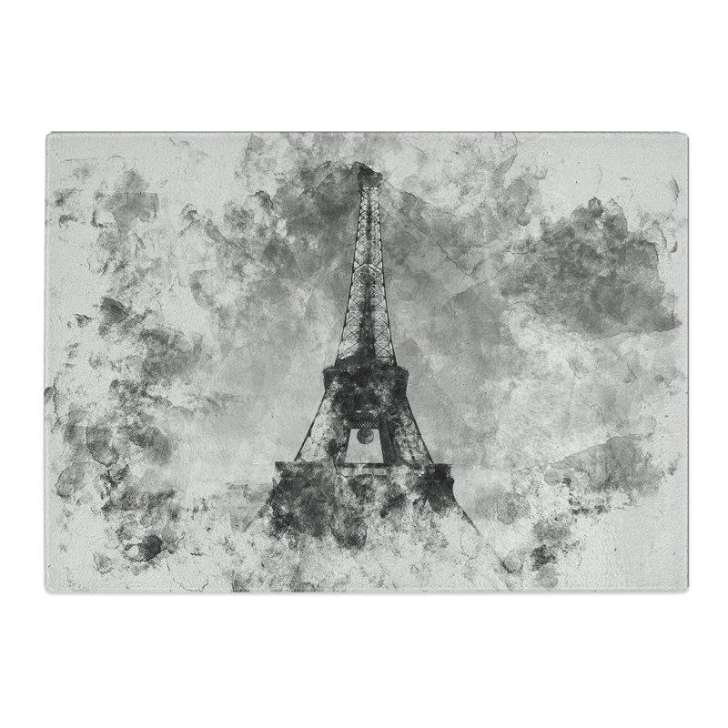 Eiffel Tower Vol.3 Watercolour Chopping Board, 0.4cm H x 28.5cm W x 39cm L