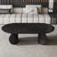 Table basse ovale en bois 51,2 po Muizz, tables basses noires avec double pied de support pour le salon
