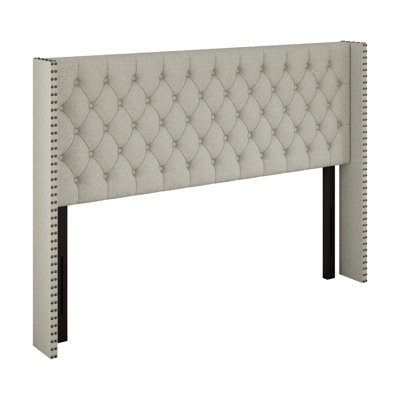 Tufted Wingback Headboard Queen Size