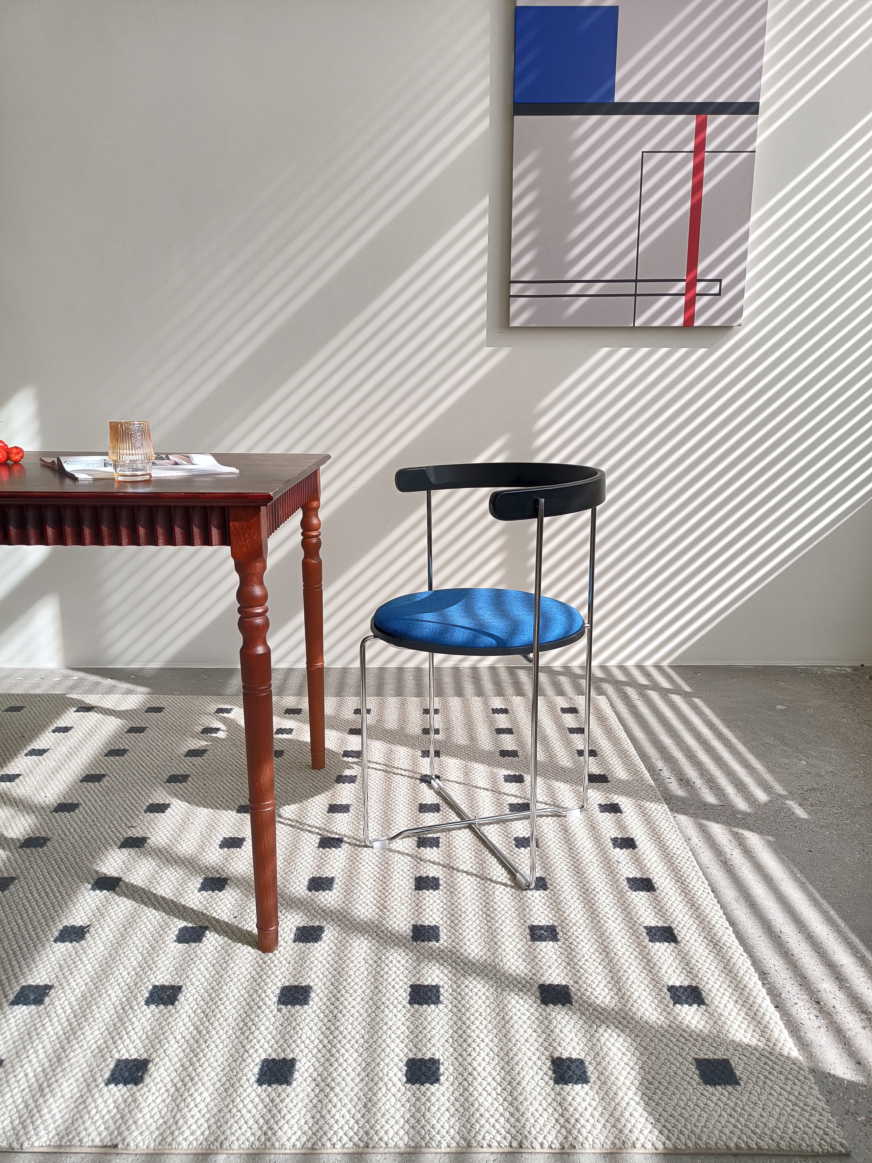 Wrought Studio™ Velvet Rattan Accent Dining Chairs with Chrome Legs, Modern  Mid-Century Design (Blue) | Wayfair, image size:3456x4608