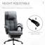 Fauteuil en tissu Linen-Feel gris foncé, dossier haut, hauteur réglable, pivotant, repose-pieds, accoudoirs pour un risque réduit de blessures répétées, pivotant avec revêtement, rétractable