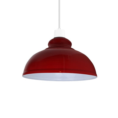 Metal Pendant Light Shade, Industrial Vintage Curved Lampshade Replacement, Modern Ceiling Hanging Light Fixture Cover for Kitchen Island, Dining Room, Cafe, Farmhouse Decor