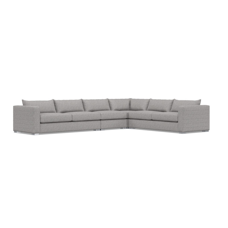 Sectional, Gray Polyester, 32.5" H x 157" W x 120.5" D