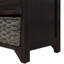 Banc de rangement avec panier amovible et 2 tiroirs, banc à chaussures entièrement assemblé avec coussin amovible (bleu marine)-141951658