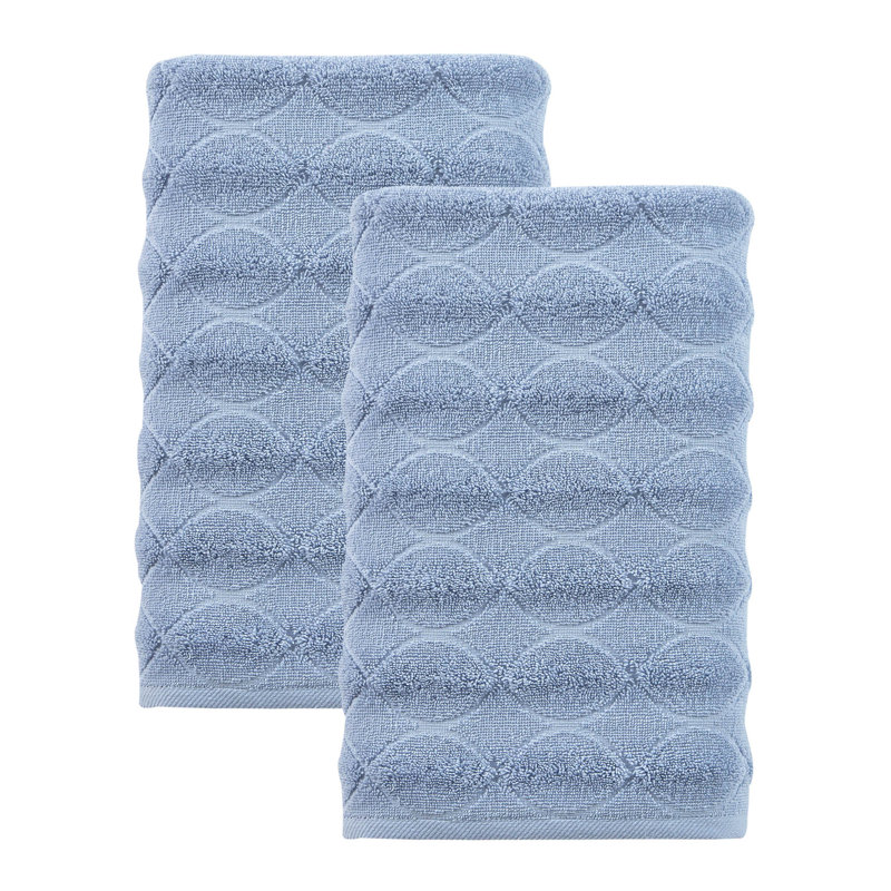 Ozgur   Midweight Jacquard Bath Towel, Blue