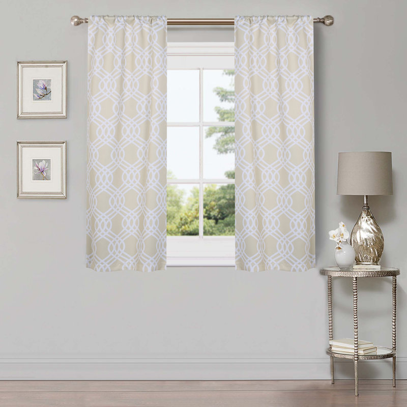 Paire de rideaux obscurcissant 100% polyester Écosse, Ivoire ivoire, L 42 po x L 84 po