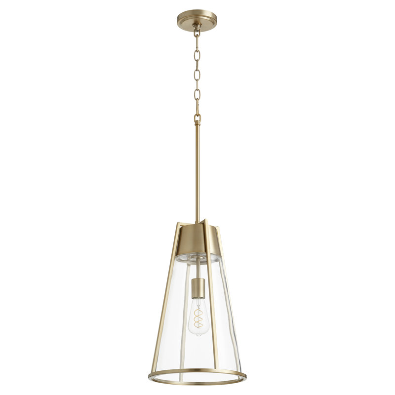 Aime 1 - Light Single Pendant, Aged Brass, 19" H x 11" W x 11" D