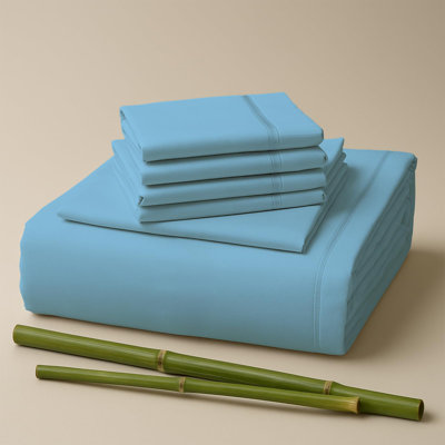 Ensemble de draps en rayonne de bambou de qualité supérieure avec poches profondes, rafraîchissant et respirant