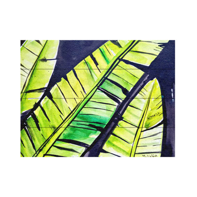 Julija Belickien Banana Leaves Wood Slat Art