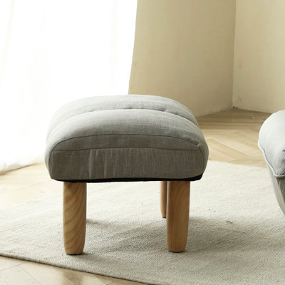 Tabouret à pédales gris en métal rempli de lin, assorti à la chaise, combinable, loisir 20,48 po de profondeur x 16,17 po de largeur 13,73 po de hauteur, 8,97 lb