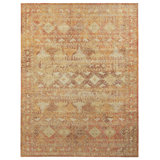 Distressed Homage Hand Knotted Wool Geometric Area Rug