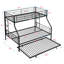 Lit simple superposé au dessus d'un lit double avec lit gigogne en métal, aucun sommier requis, assemblage facile