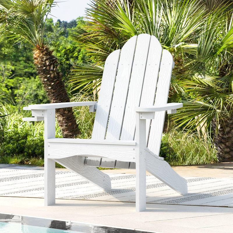 Chaise Adirondack en plastique Roundup, Blanc
