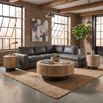 Solid Mango Wood Round Coffee Table