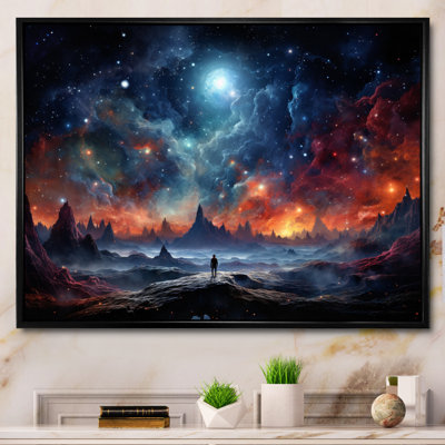 Rêves astronomiques orange et bleu I - impression