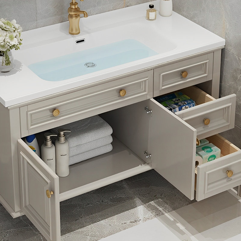 American-style smart solid wood bathroom cabinet