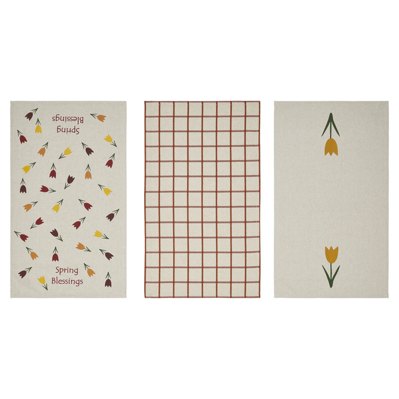 Ensemble de 3 torchons Spring In Bloom Spring Blessings & Tulips