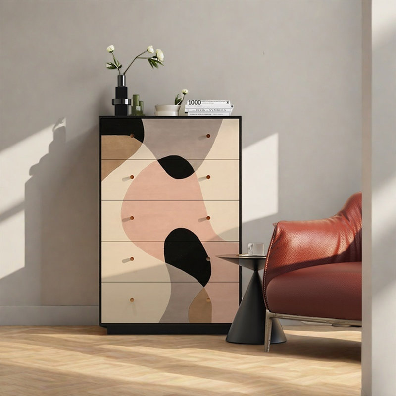 5-Drawer Storage Cabinet with Metal Handles