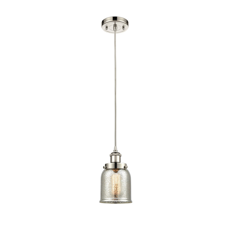 Luminaire suspendu en forme de cloche à 1 lumière Brooktrails, Argent