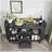 Sideboard Buffet Cabinet with 2 Sliding Tambour Doors and 3 Drawers, Storage Cabinet with Adjustable Shelves for Living Room, Black-2117449990