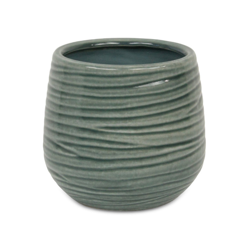 Pot en céramique Grazielli, Vert, H 6,5 po x l 6 po x P 6 po