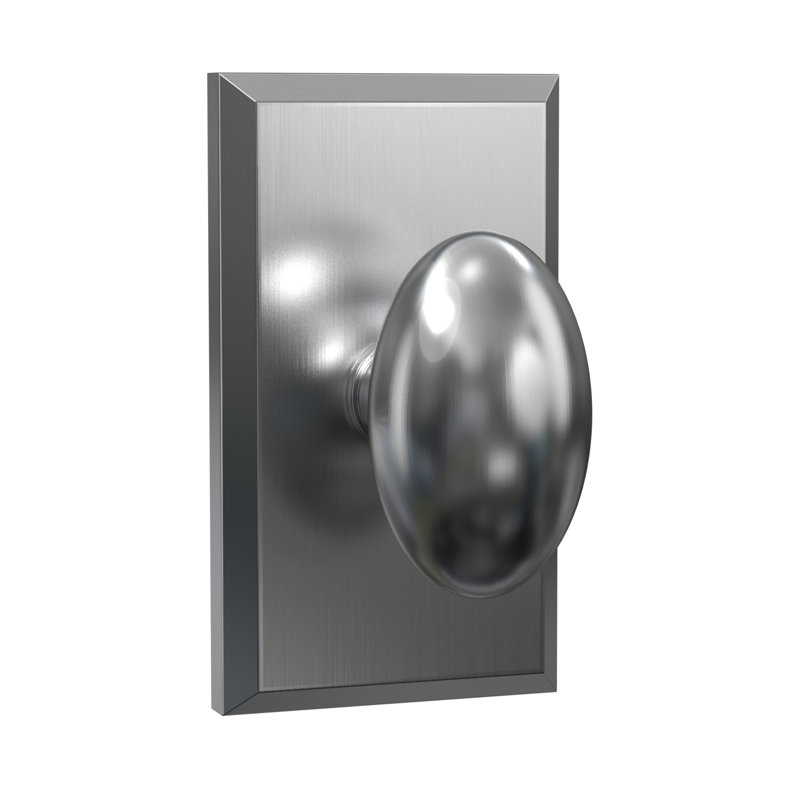 Bouton de passage Bravura 905-G1 Oxford sur rose rectangulaire biseauté en nickel satiné, Rectangulaire, Nickel satiné