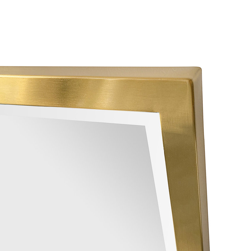 Metal Rectangle Mirror, Brushed Brass, 24" x 20"