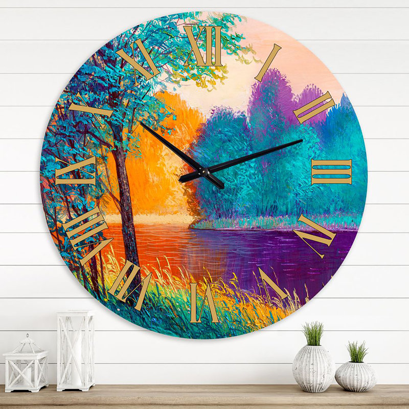 Horloge murale de campagne colorée, Grand
