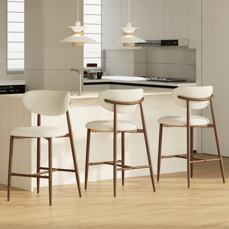 Tabouret de comptoir rembourré Westhampton, Beige, 3