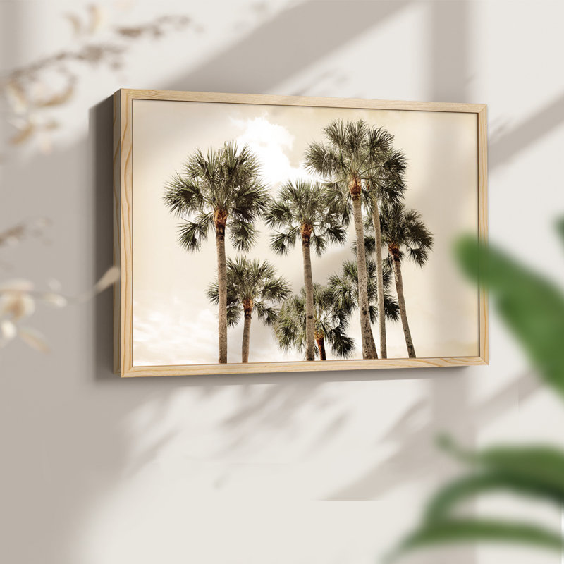 Blush Palms - reproduction encadrée - réarmable, Naturel, H 11 po x l 14 po