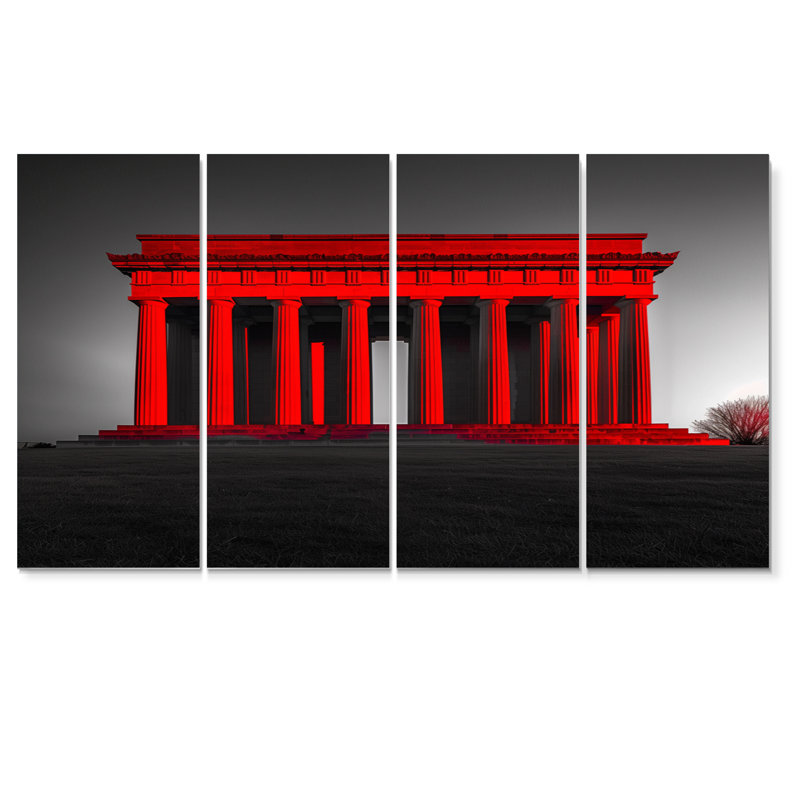 «Red Gray Lincoln», ensemble d'art mural, H 28 po x l 48 po