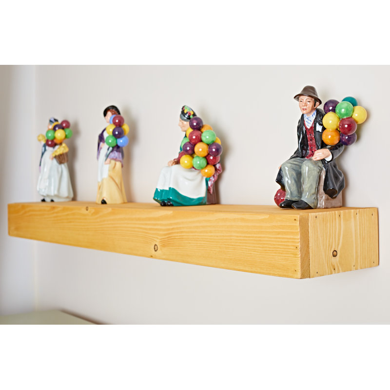 Iulger Floating Shelf with Reclaimed Wood, 10cm H x 117cm W x 14.5cm D, Antique Pine