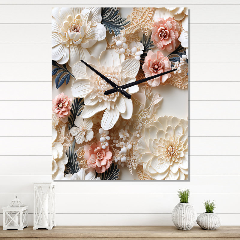 Voile en dentelle rétro - horloge murale rétro, Petit