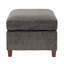 1 repose-pieds en tissu de chenille gris