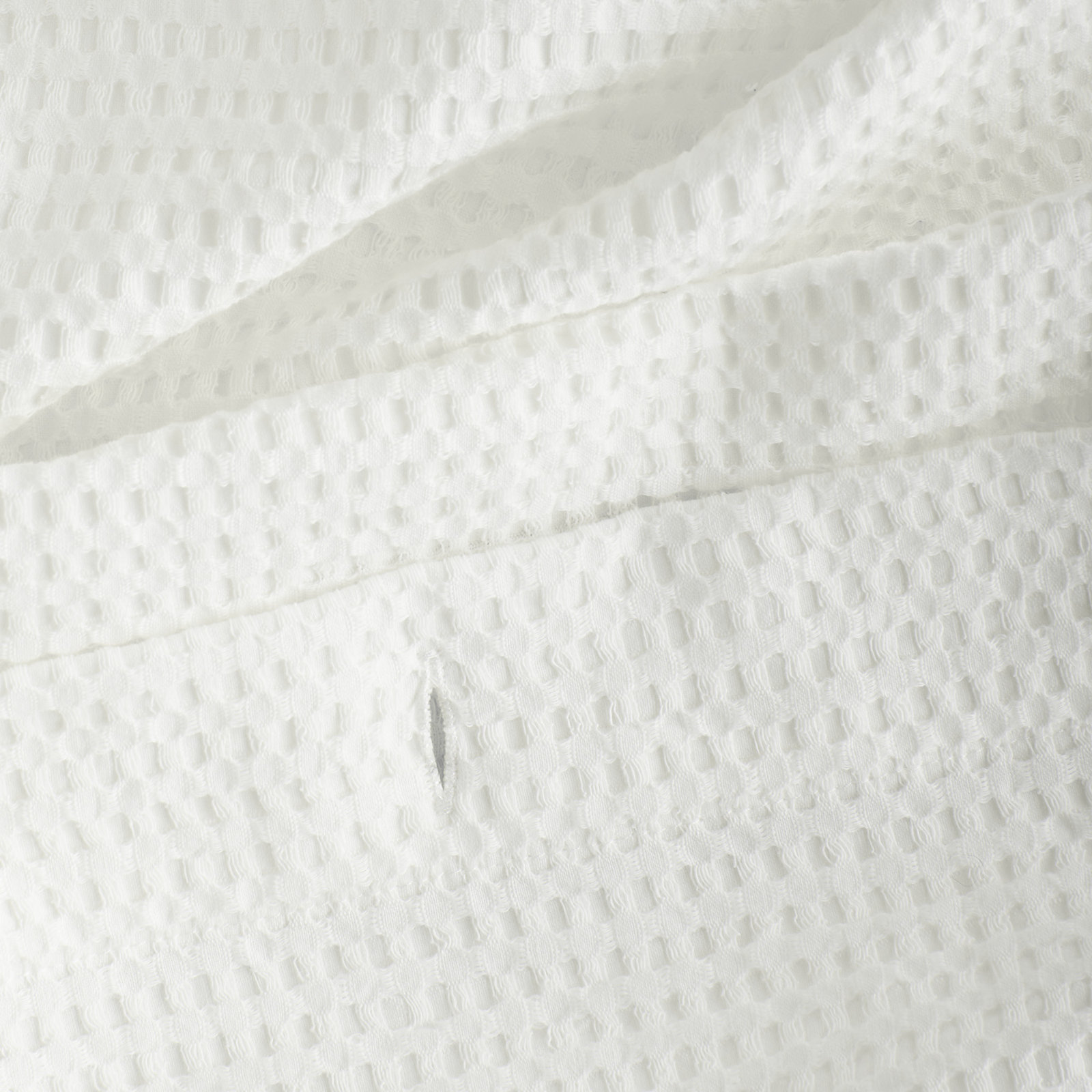 Felix Cotton Waffle Shower Curtain, White