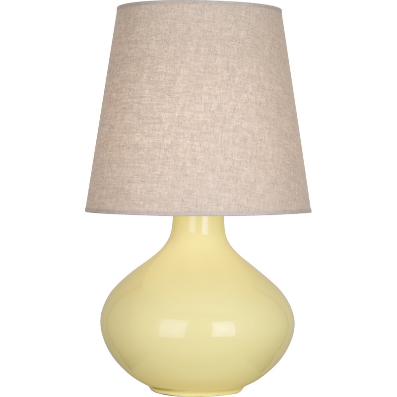 June Table Lamp, Buff Linen, Sunset Yellow