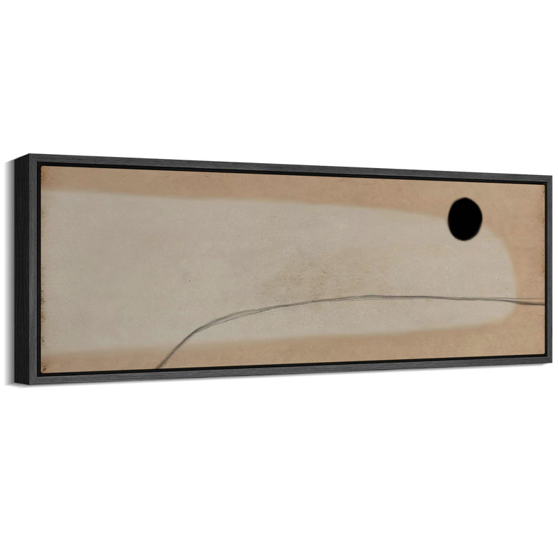 Minimalist Elegance, abstrait noir et beige, reproduction sur toile, H 20 po x l 60 po, Noir, noir, noir, noir