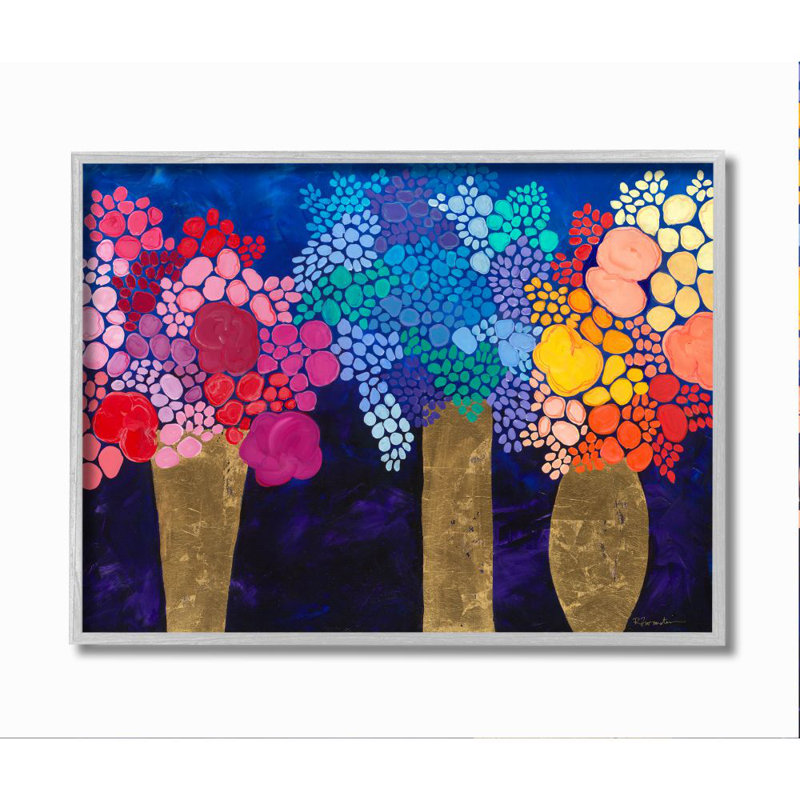 «Playful Multicolor Flowers», reproduction d'impression, H 16 po x l 20 po x 1,5 po, Estampe numérique Farmhouse
