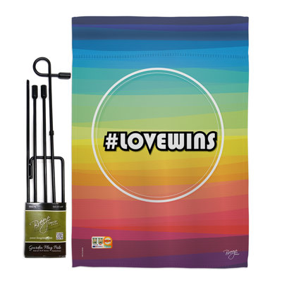 Double Sided 18.5'' H x 13'' W Polyester Flag Set