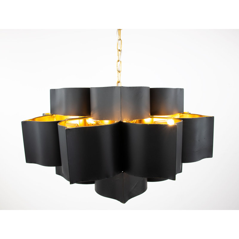 Lana 8 - Light Chandelier, Gold/Black