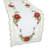 Scrolling Poinsettia Embroidered Cutwork Table Runner-12476232