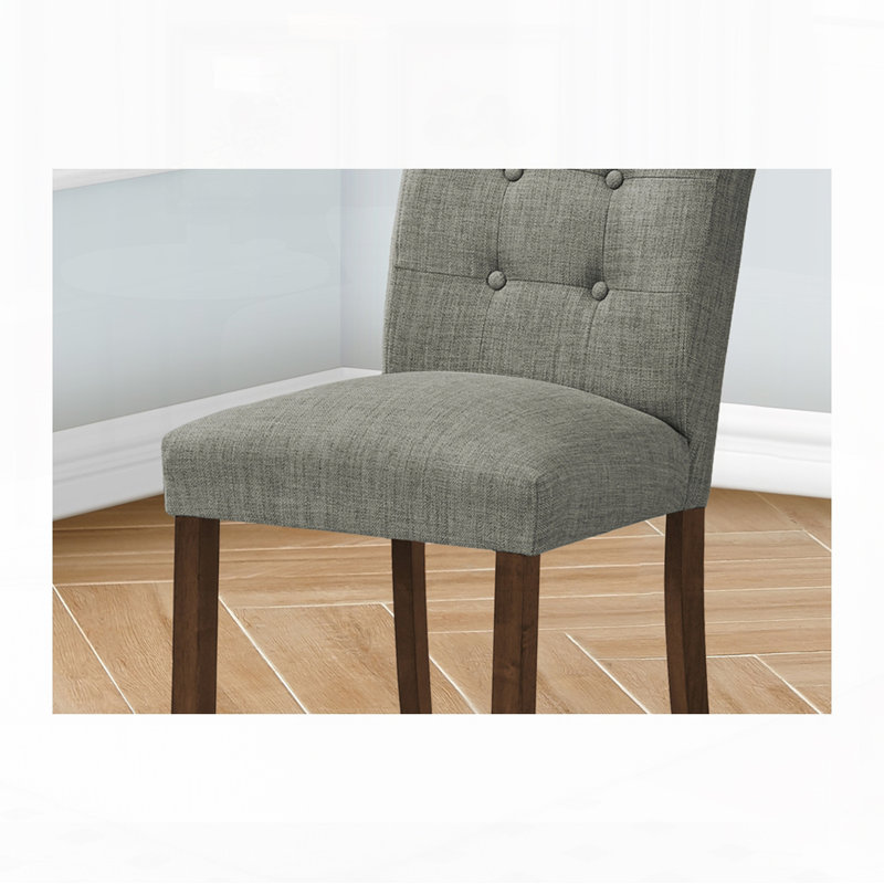 Chaise rembourrée avec pieds en bois de noyer, Gris