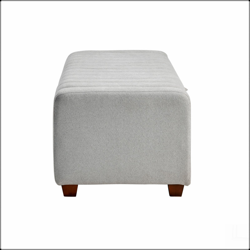 Banc rembourré contemporain avec rangement interne 1pc, Gris